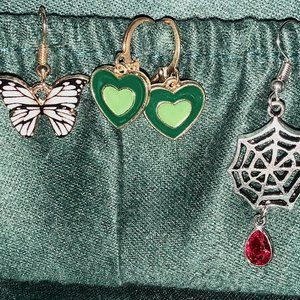 Set of 3 Unique Vintage Earrings